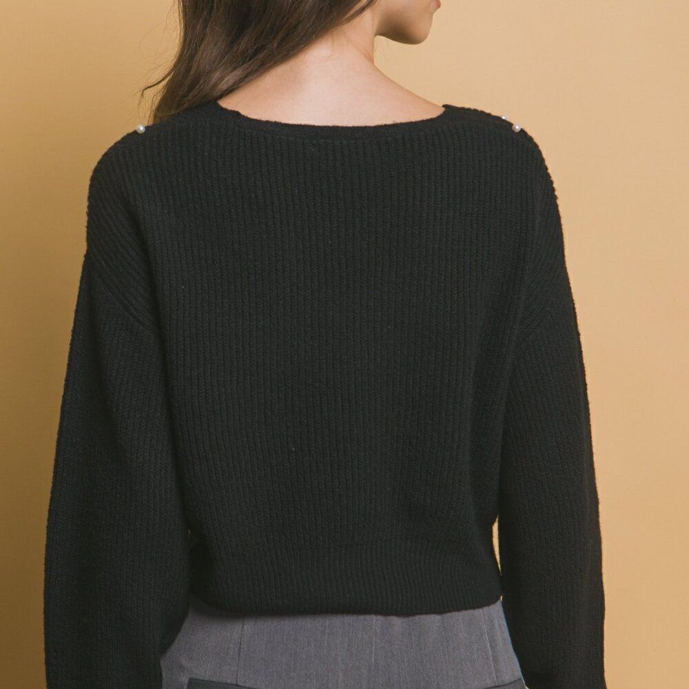Black Fall Pearl Sweater - Picture 2 of 5